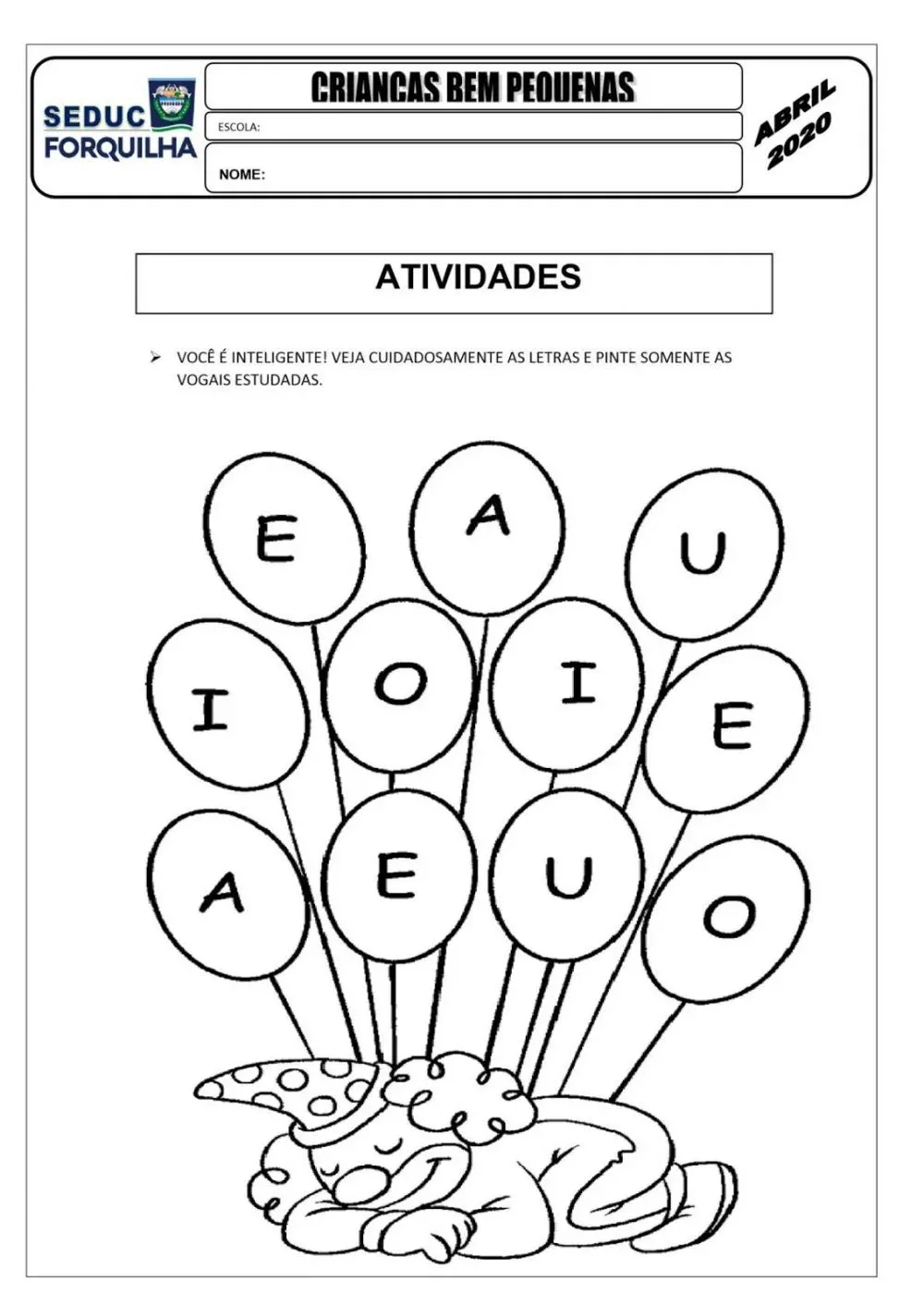 Atividades Infantil para colorir