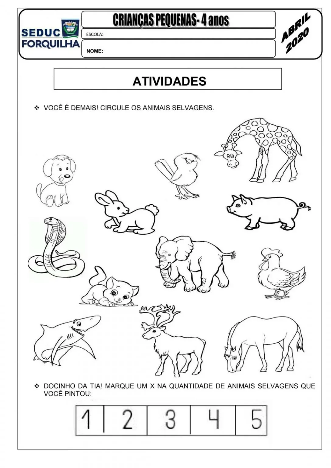 Atividades Infantil para download gratuito