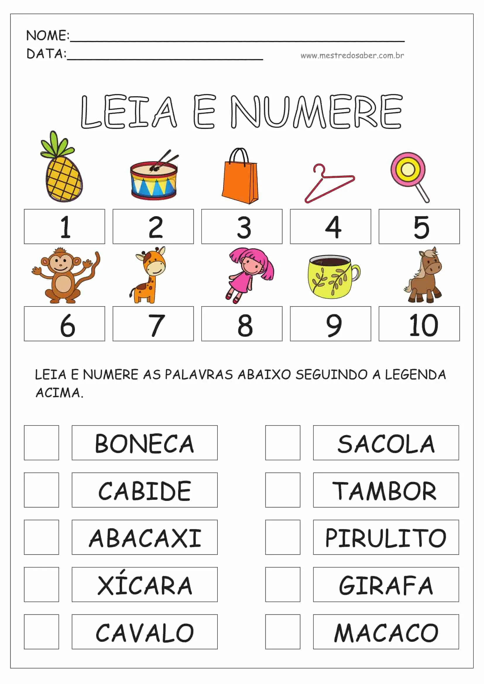 Atividades Infantil para download gratuito