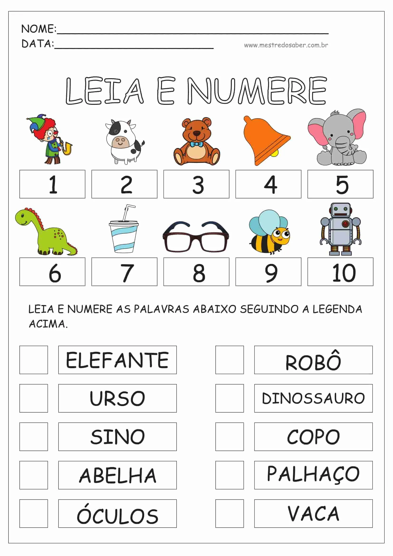 Atividades Infantil para colorir