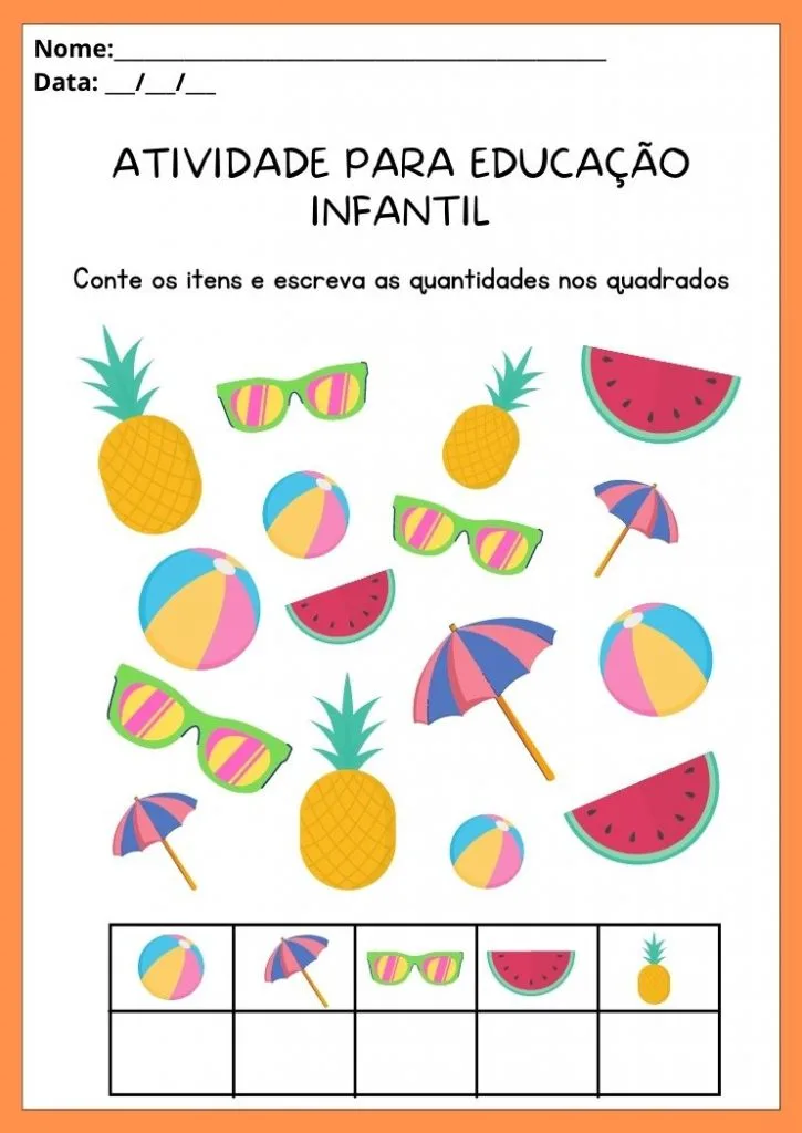 desenho educativo de Atividades Infantil
