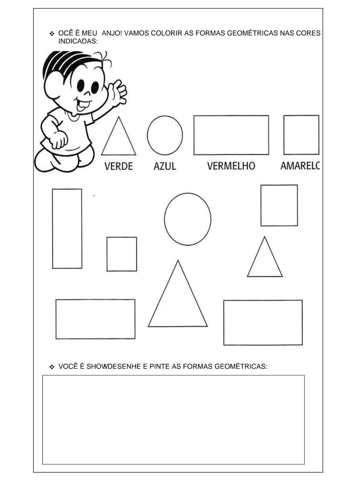 desenho de Atividades Infantil para imprimir