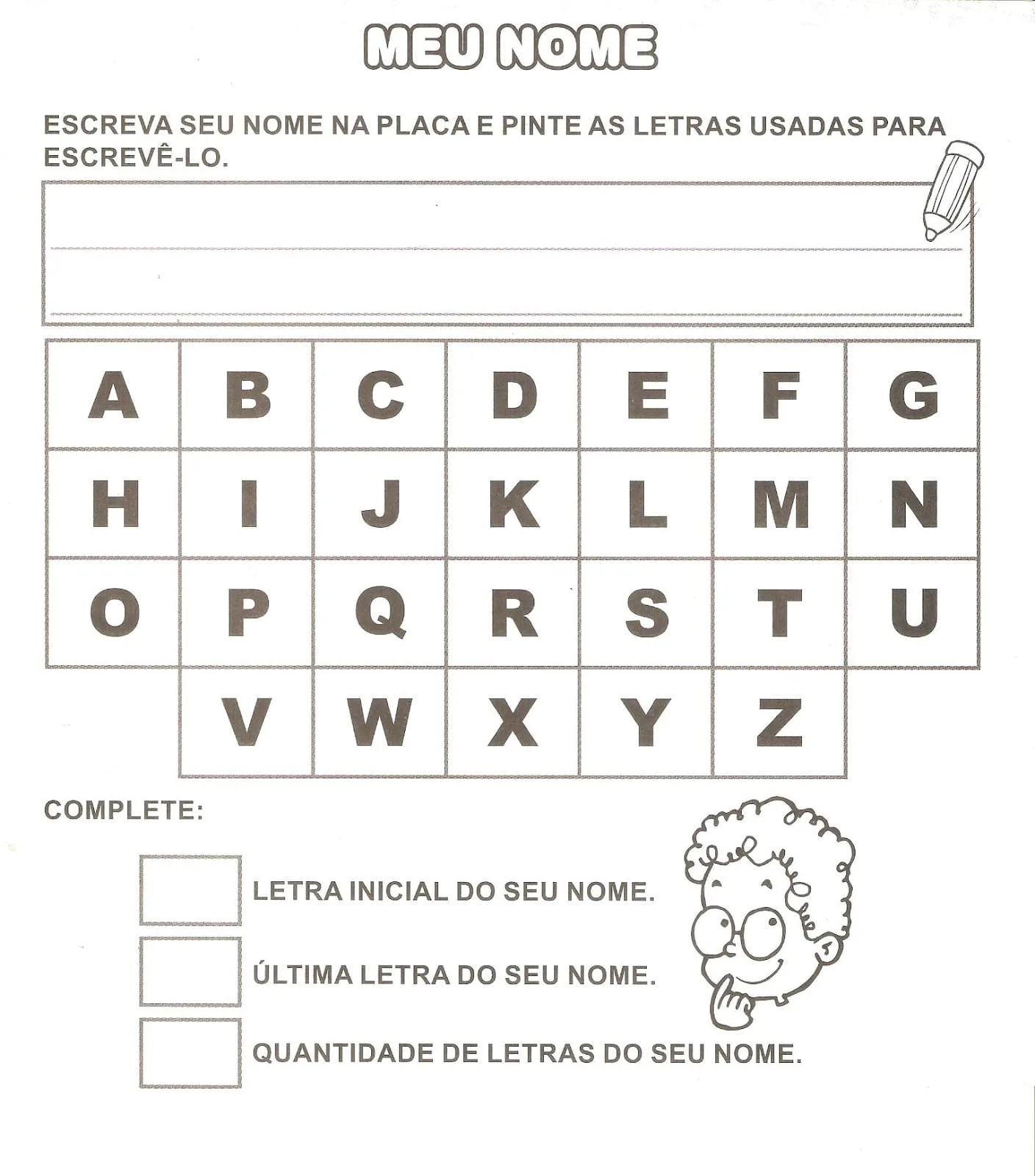 desenho de Atividades Infantil para imprimir