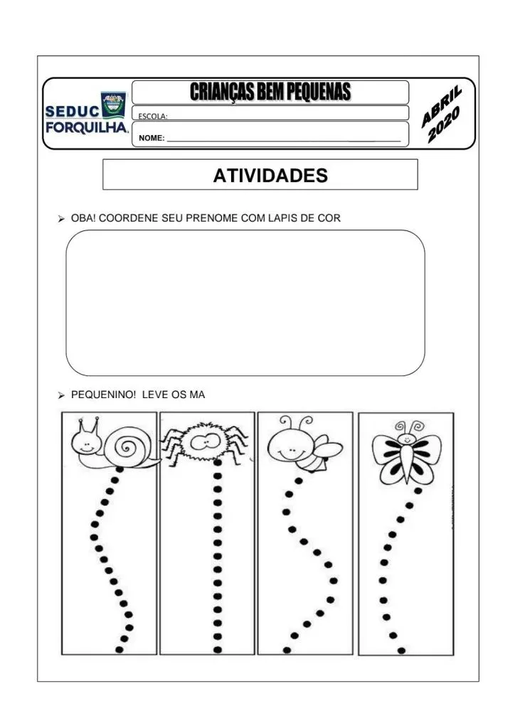 imagem de Atividades Infantil para colorir grátis