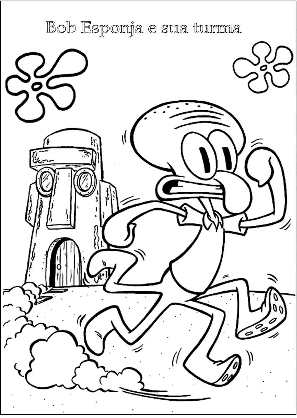 desenho educativo de Bob Esponja Para Colorir
