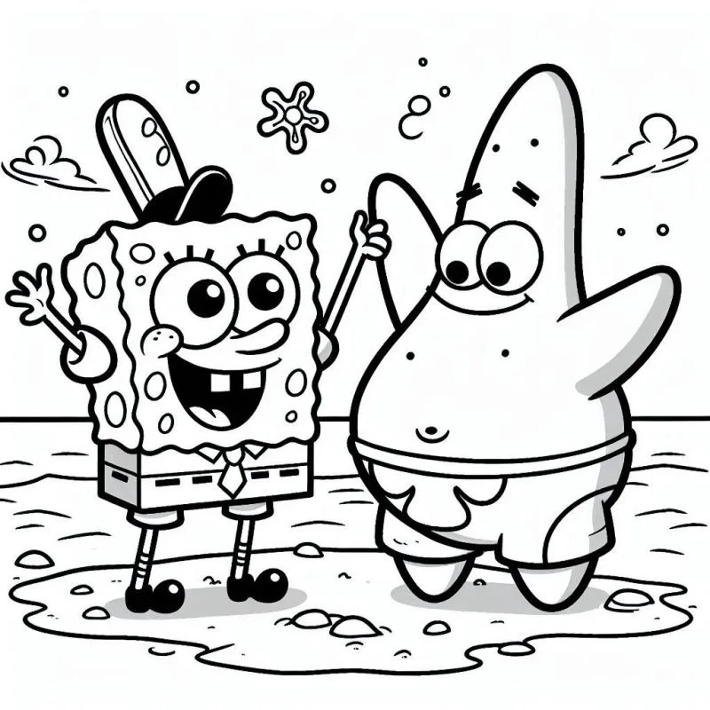 atividade de colorir Bob Esponja Para Colorir