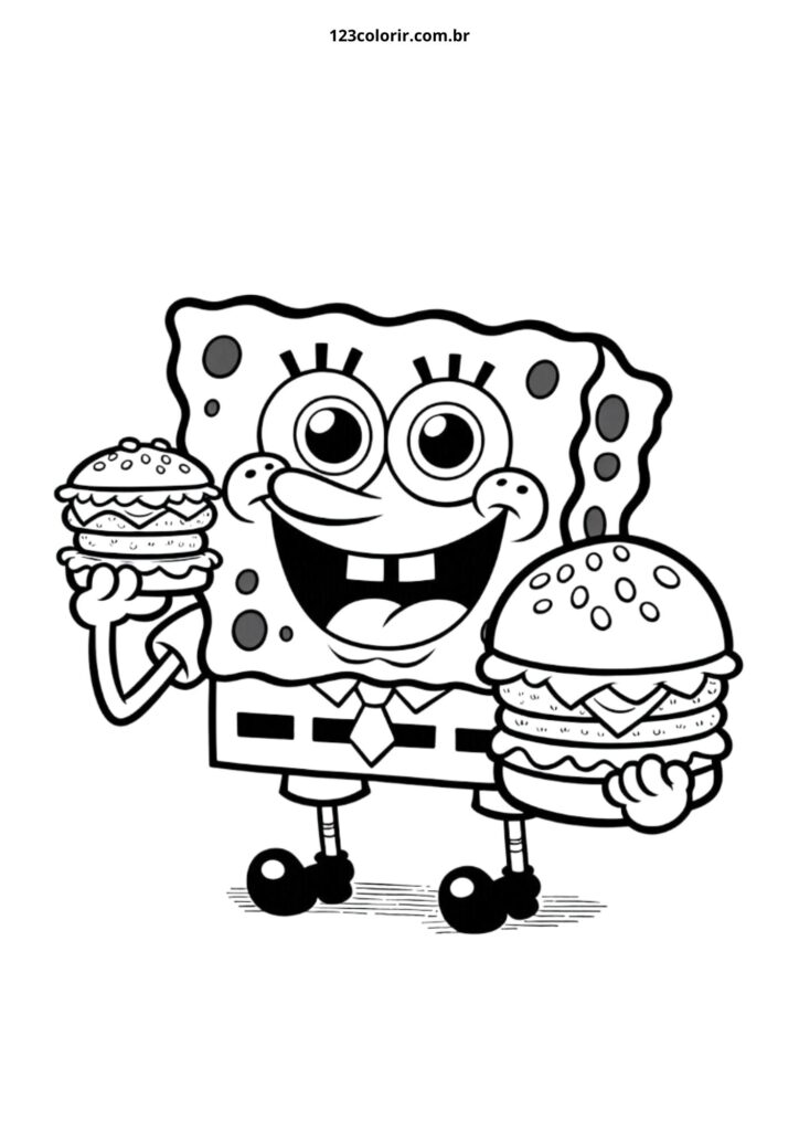 atividade de colorir Bob Esponja Para Colorir