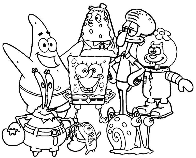 atividade de colorir Bob Esponja Para Colorir