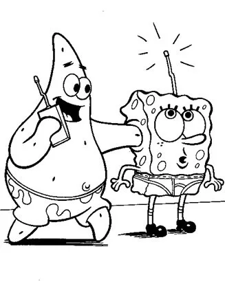 desenho educativo de Bob Esponja Para Colorir