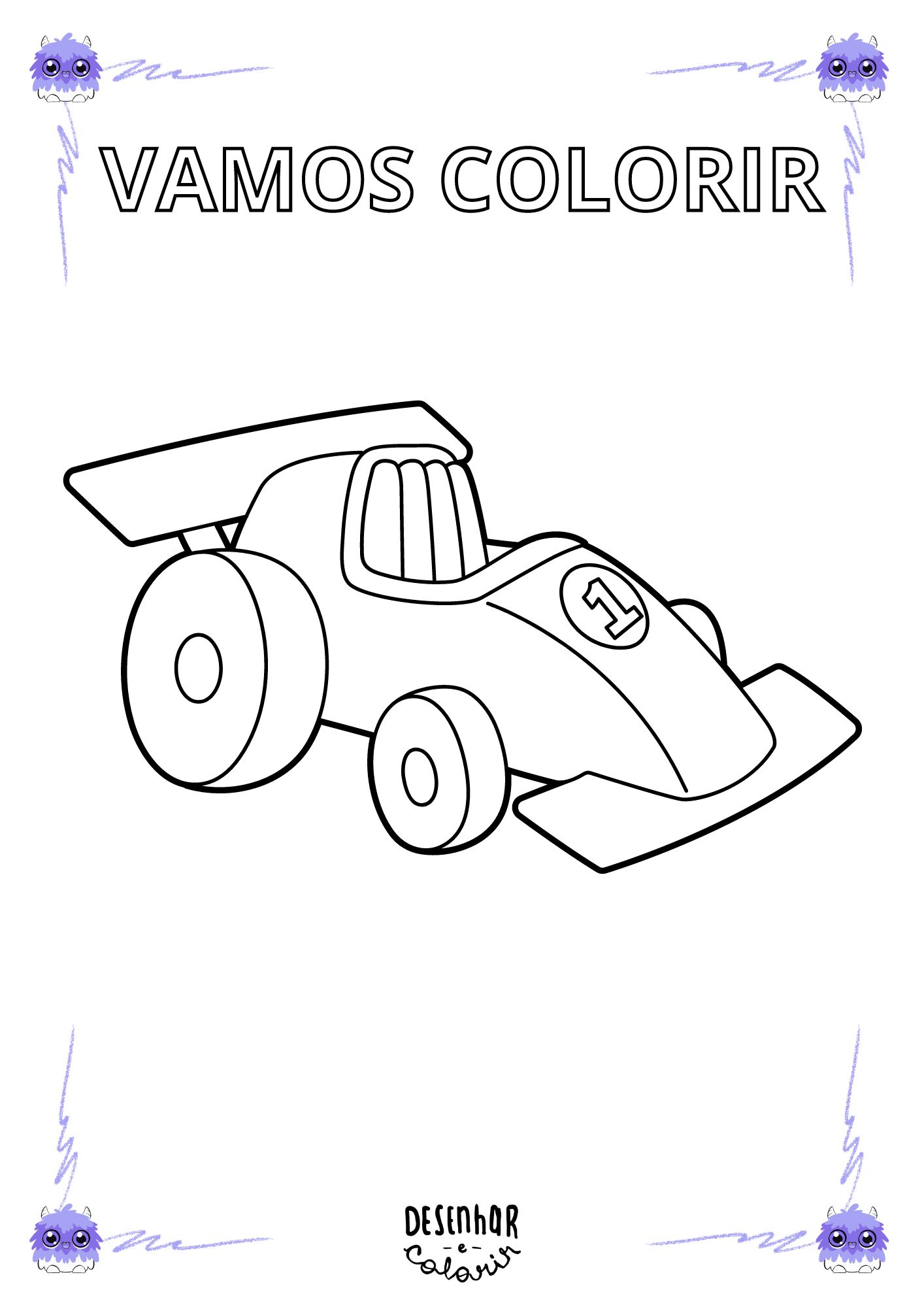 desenho educativo de Carros Para Colorir