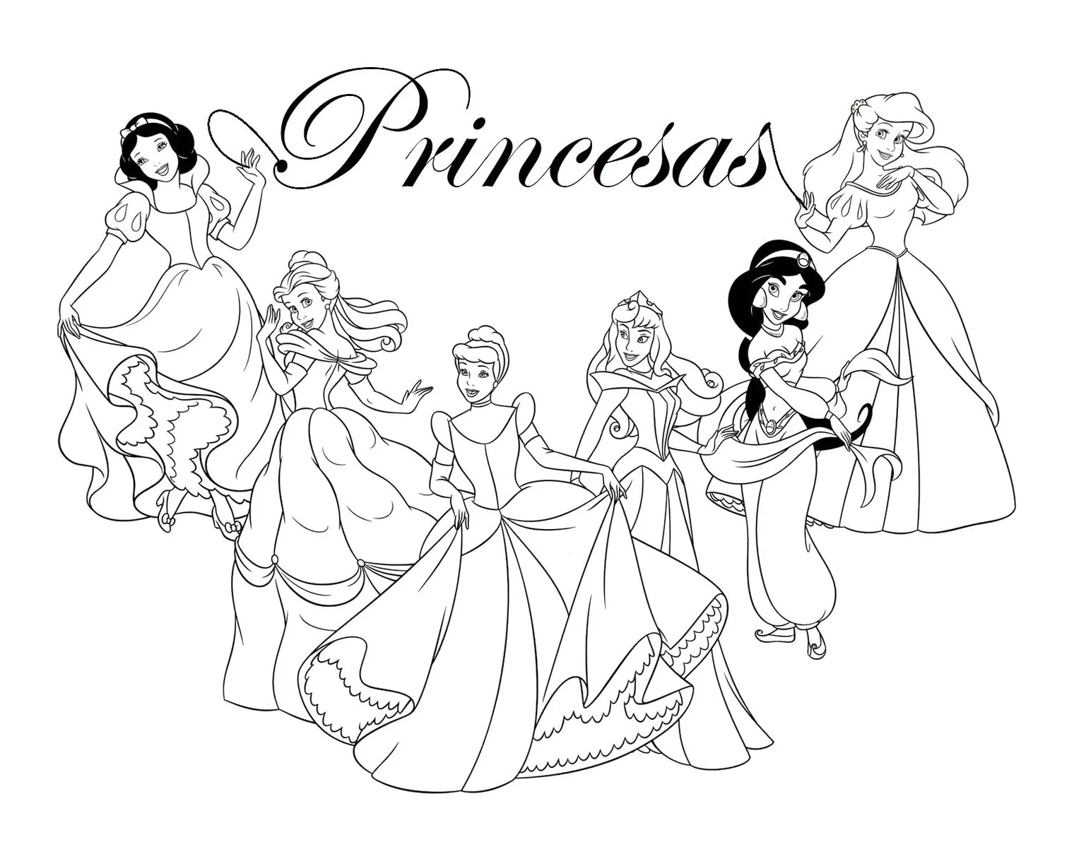 Princesas Para Colorir para pintar e se divertir