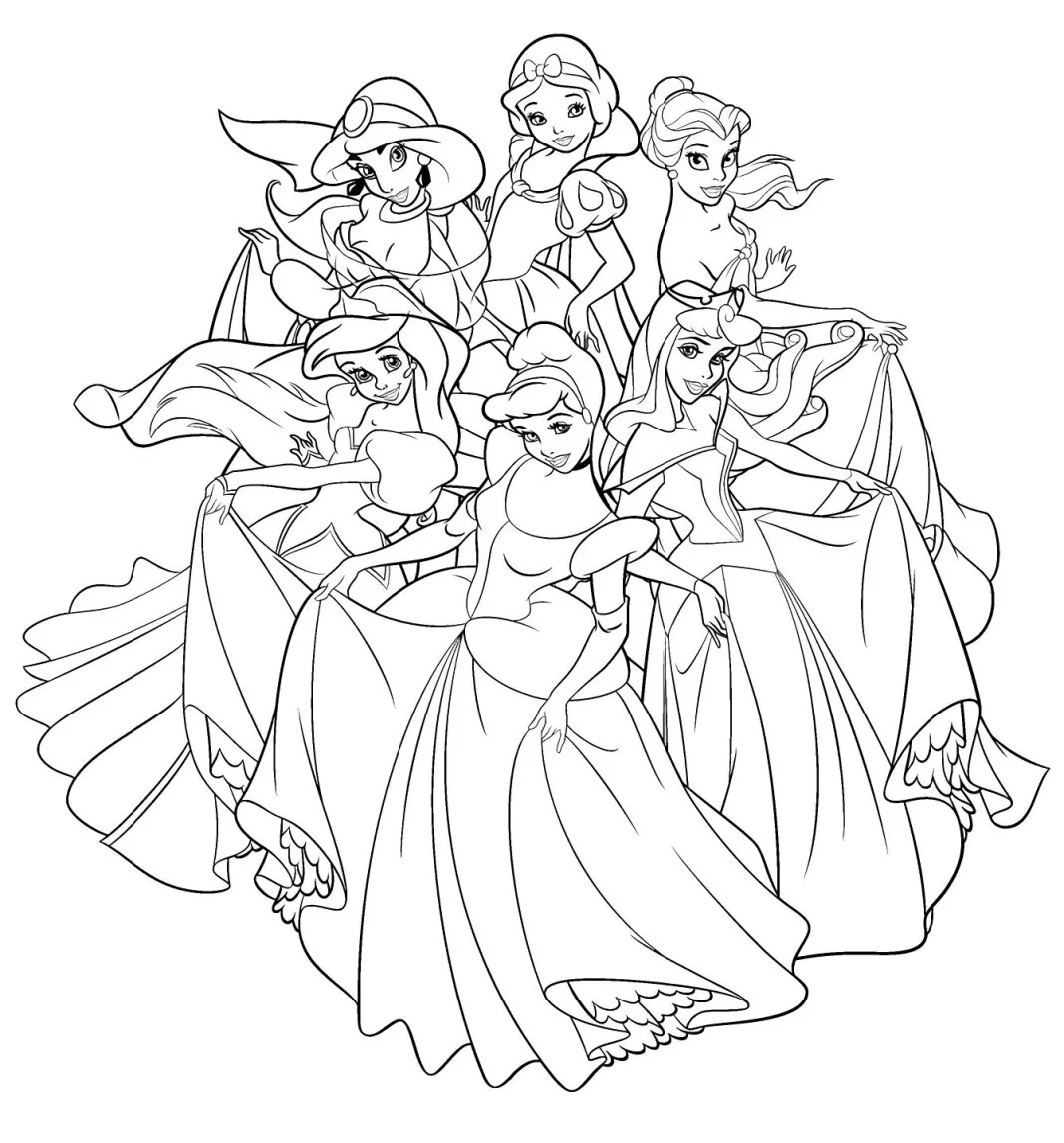 desenho de Princesas Para Colorir para imprimir