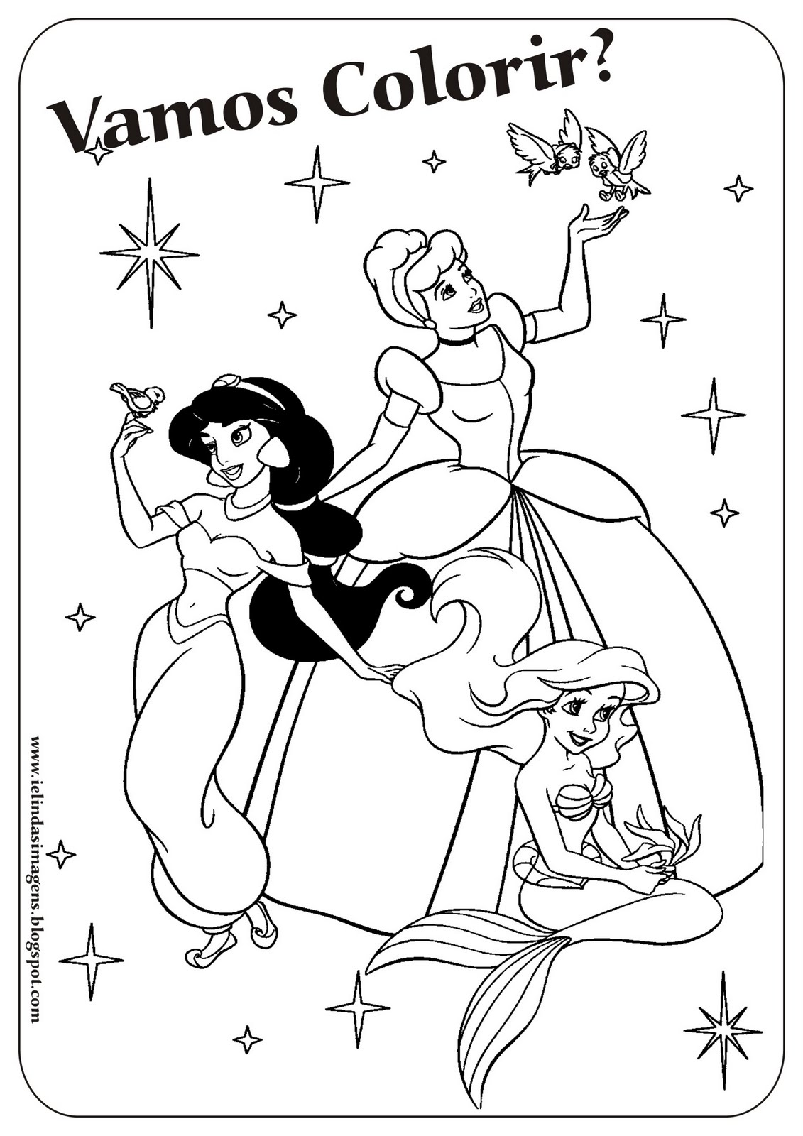 Princesas Para Colorir desenho infantil