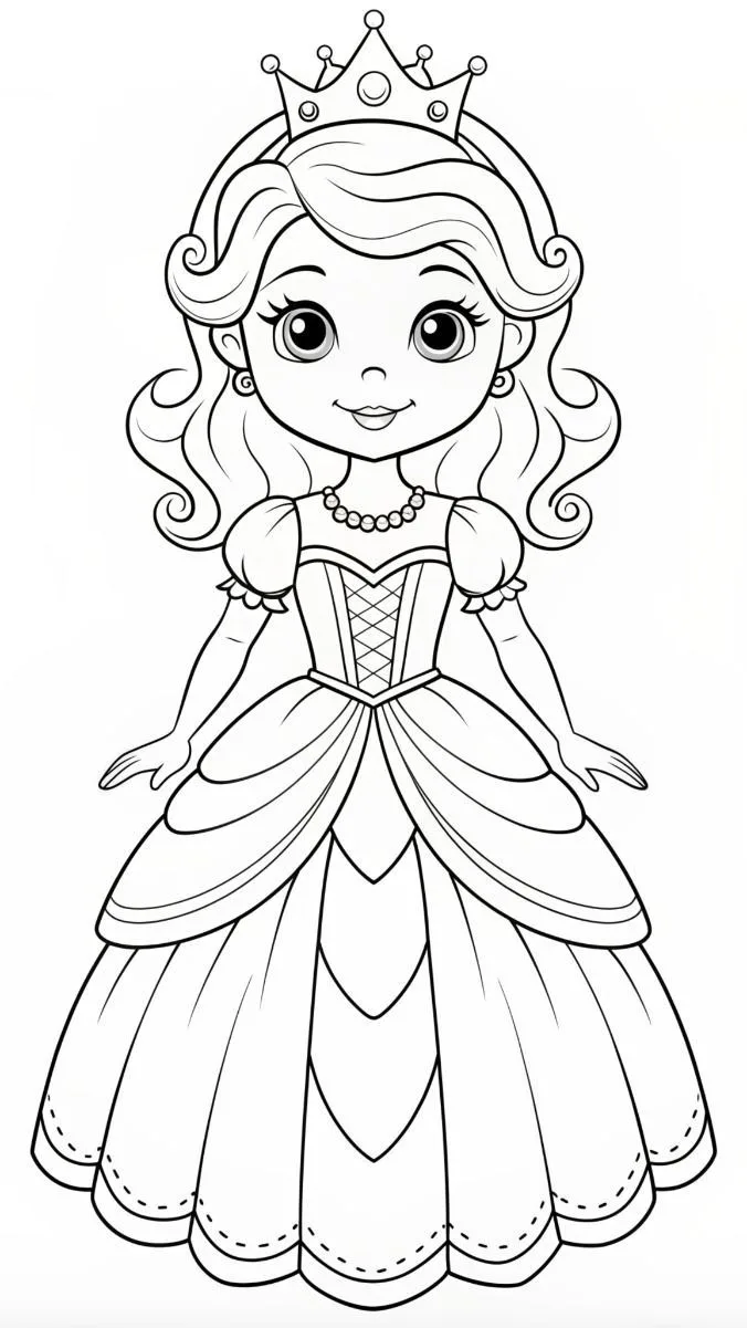 desenho educativo de Princesas Para Colorir