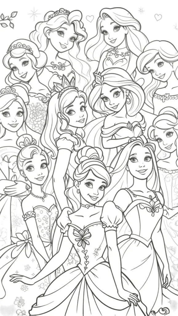 desenho educativo de Princesas Para Colorir